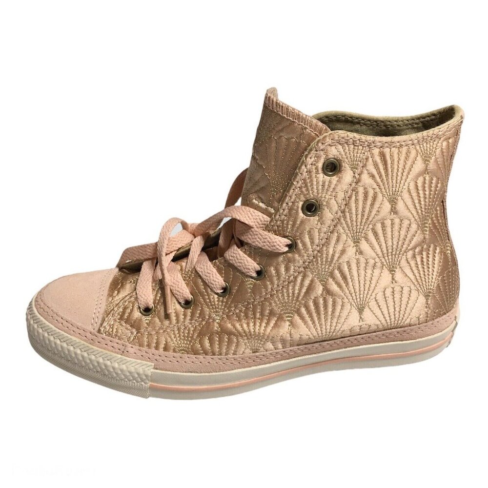 Converse Chuck Taylor Quilted Hi Top Women's Size 6 Pink Rose Shell New